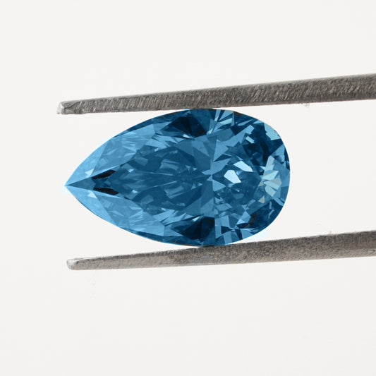 Pear Lab Grown Blue Colored Diamond Fancy Colored Diamond Pear Lab Diamond Loose For Diamond Ring Vivid Blue Diamond Loose For Pendant