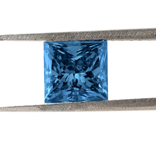Princess Lab Grown Blue Colored Diamond IGI Certified Diamond Blue Colored Lab Created Diamond 14K White gold Princess Diamond ring