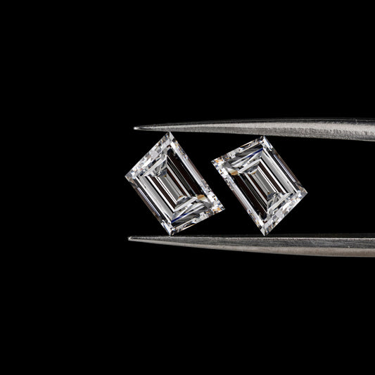 Trapezoid Cut Lab Diamonds Pair For Engagement Ring CVD-HPHT Diamond For Studs Gift For Anniversary Gift For Her