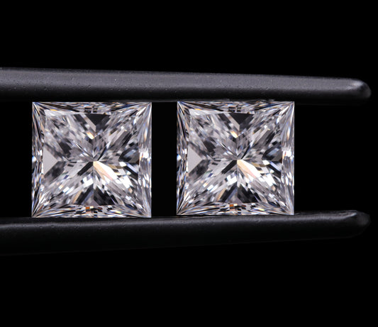 Princess Cut Lab grown Diamond CVD-HPHT Diamond Pair For Earring Studs D-E Color Loose Diamond For Anniversary Gift Fancy Cut Diamond