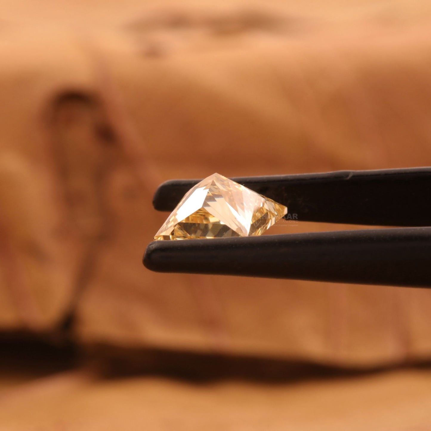 Princess Cut Fancy Yellow Lab Diamond For Engagement