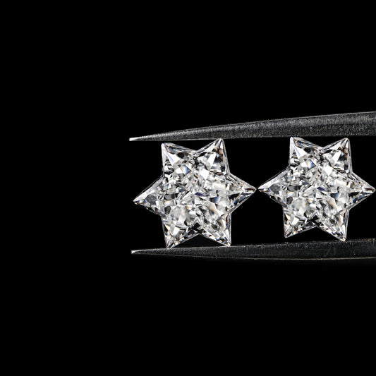 Modified Star Cut Lab grown Diamonds Pair For Studs For Hoop Earring Star Cut Conflict Free Diamond For Pendant Antique Cut Diamond