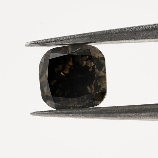 Cushion Lab Grown Black Colored Loose Diamond,Conflict free Diamond,Fancy Colored Diamond, Cushion Cut CVD Diamond Solitaire Pendant