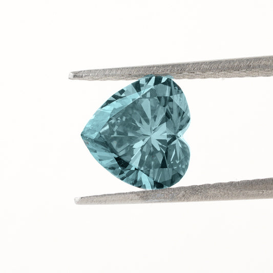 Heart Shape Lab Grown Blue Green Colored Diamond For Engagement Ring For Solitaire Pendant For Wedding Earring Valentine's Gift For Love