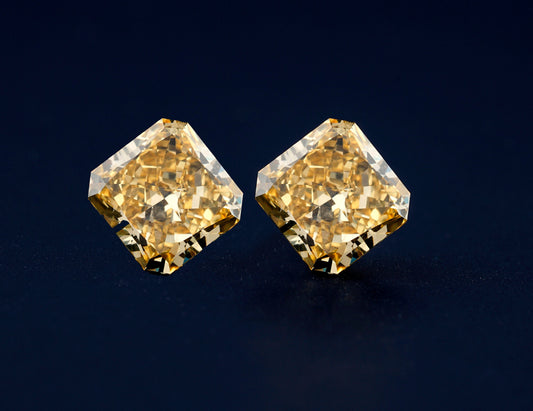 Square Radiant Yellow Color Lab Grown Diamonds Yellow Loose Diamond For Engagement Ring Color Diamonds For solitaire Studs Gift For Her