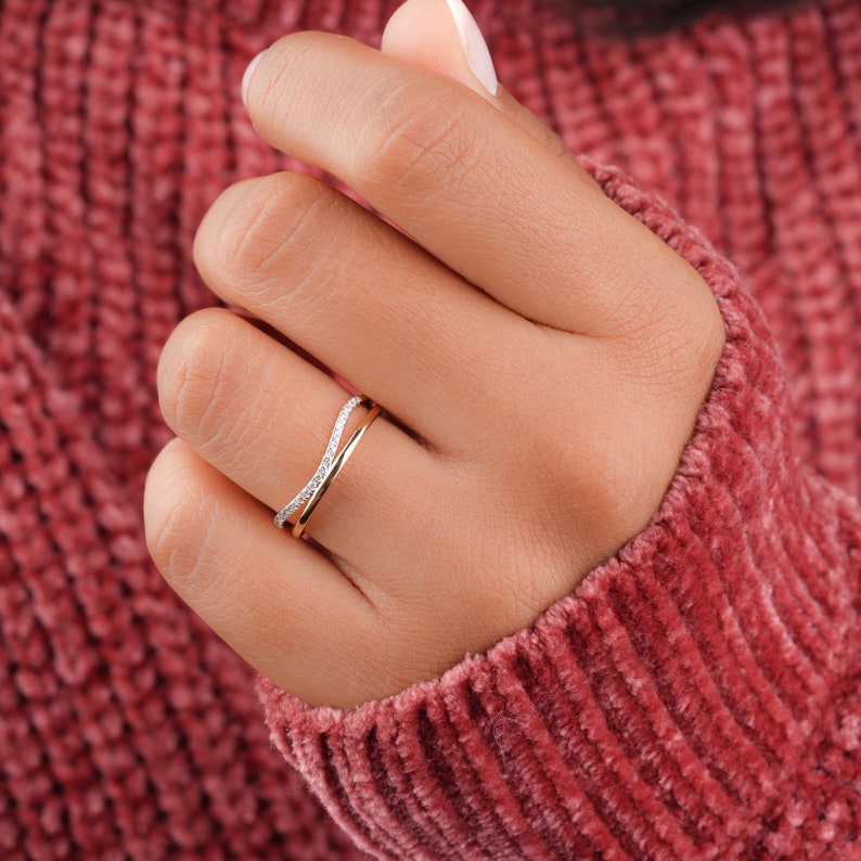 Lab Diamond Double Band Ring β 14K Gold