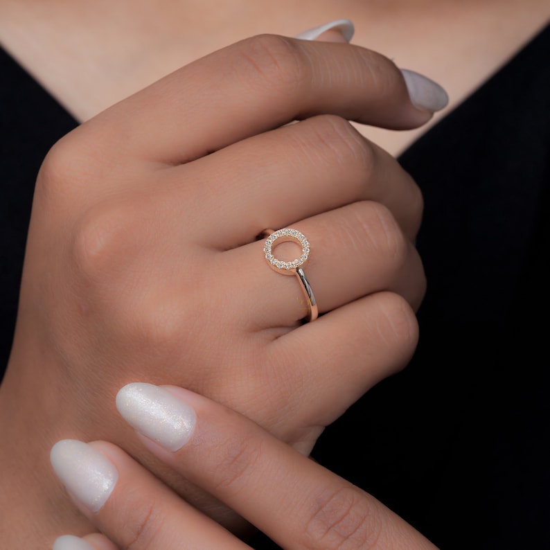 Open Circle Lab Diamond Ring β Minimalist Dainty Daily Wear Ring