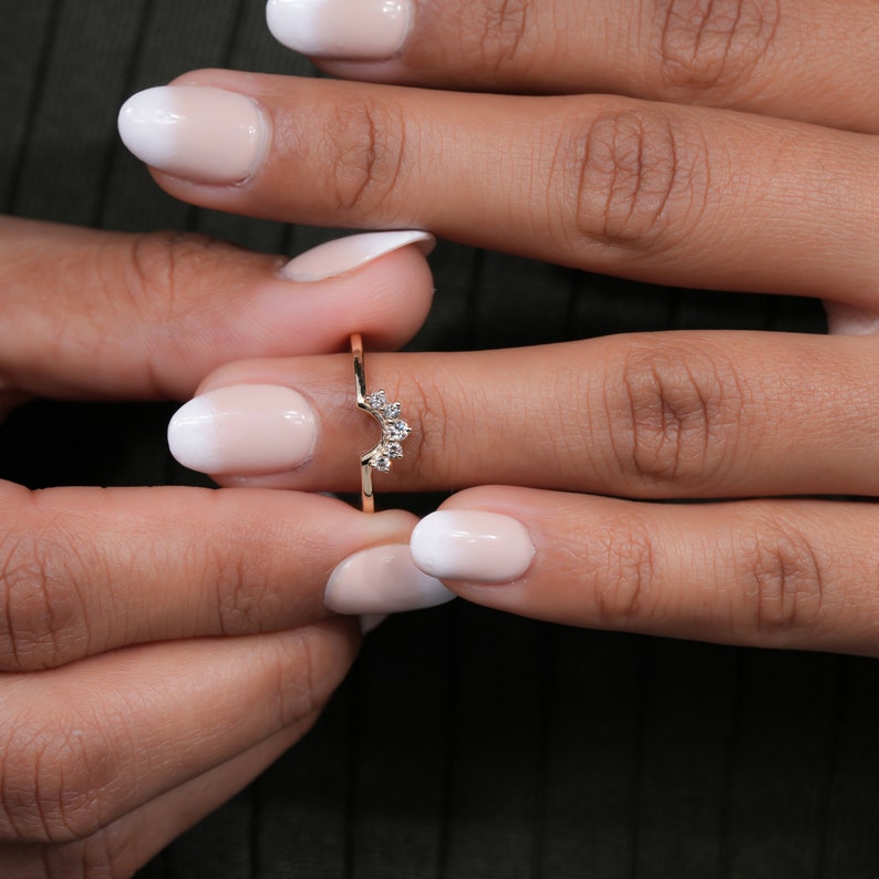 Lab Grown Diamond Curved Chevron Nesting Ring