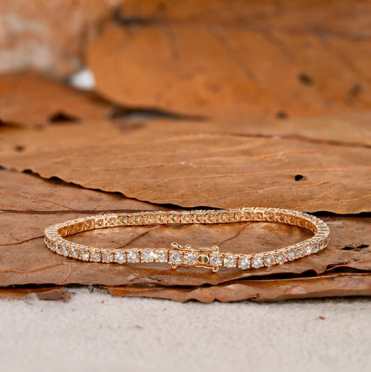 Round Cut Lab Grown Diamond Tennis Bracelet For Women