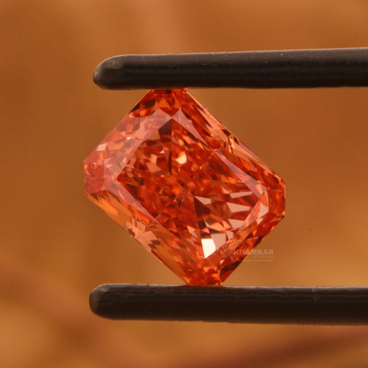 1 CT Radiant Orange Lab Grown Diamond