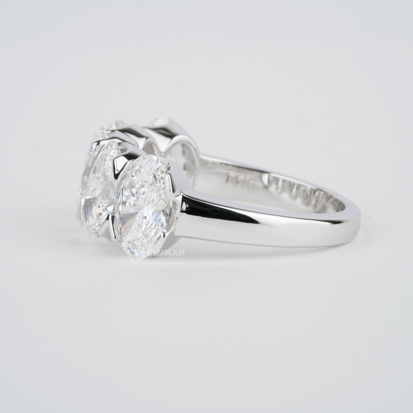 5 CT Oval Cut Lab Grown Diamond Half Eternity Wedding Band for Women