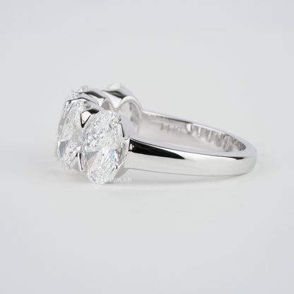 5 CT Oval Cut Lab Grown Diamond Half Eternity Wedding Band for Women