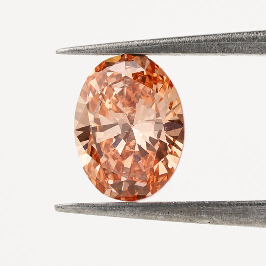 Oval Lab Grown Orange Colored Diamond Loose Diamond For Diamond Ring Conflict free Diamond Fancy Colored Diamond Oval Cut Eternity Band Ring