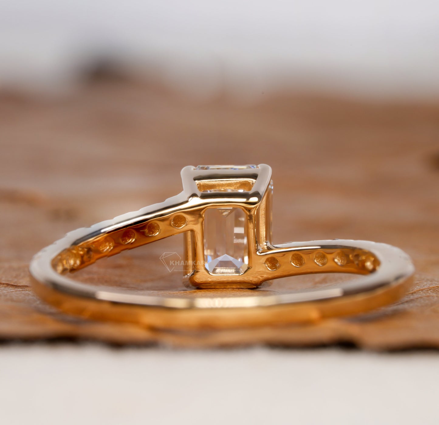 Emerald Cut 1CT Lab Grown Diamond Ring – Pave Claw Setting