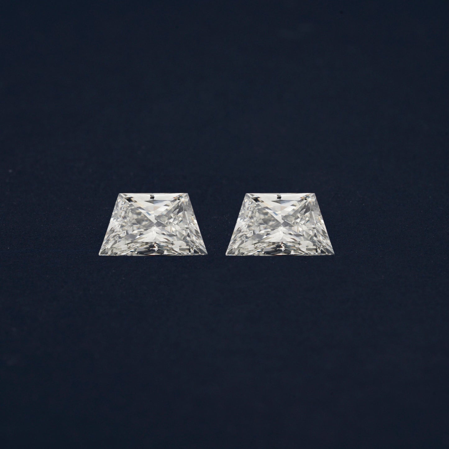Trapezoid Brilliant Cut Lab Grown Diamond 14K White Gold Side Trapezoid Three Stone Diamond Ring Eco-Friendly Diamond Studs Gift For Her