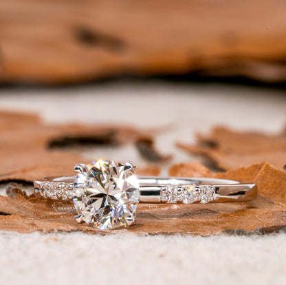 Round Lab Grown Diamond Ring | IGI Certified Engagement Ring