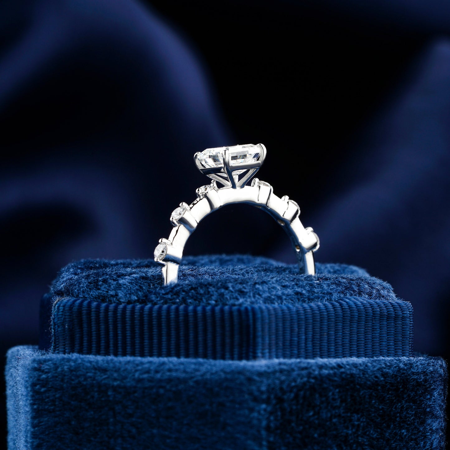 1 CT Asscher Cut Lab Grown Diamond Ring – IGI Certified Pave Engagement Ring For Her