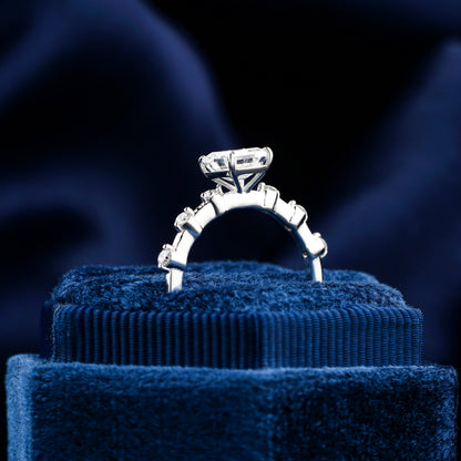 1 CT Asscher Cut Lab Grown Diamond Ring – IGI Certified Pave Engagement Ring For Her