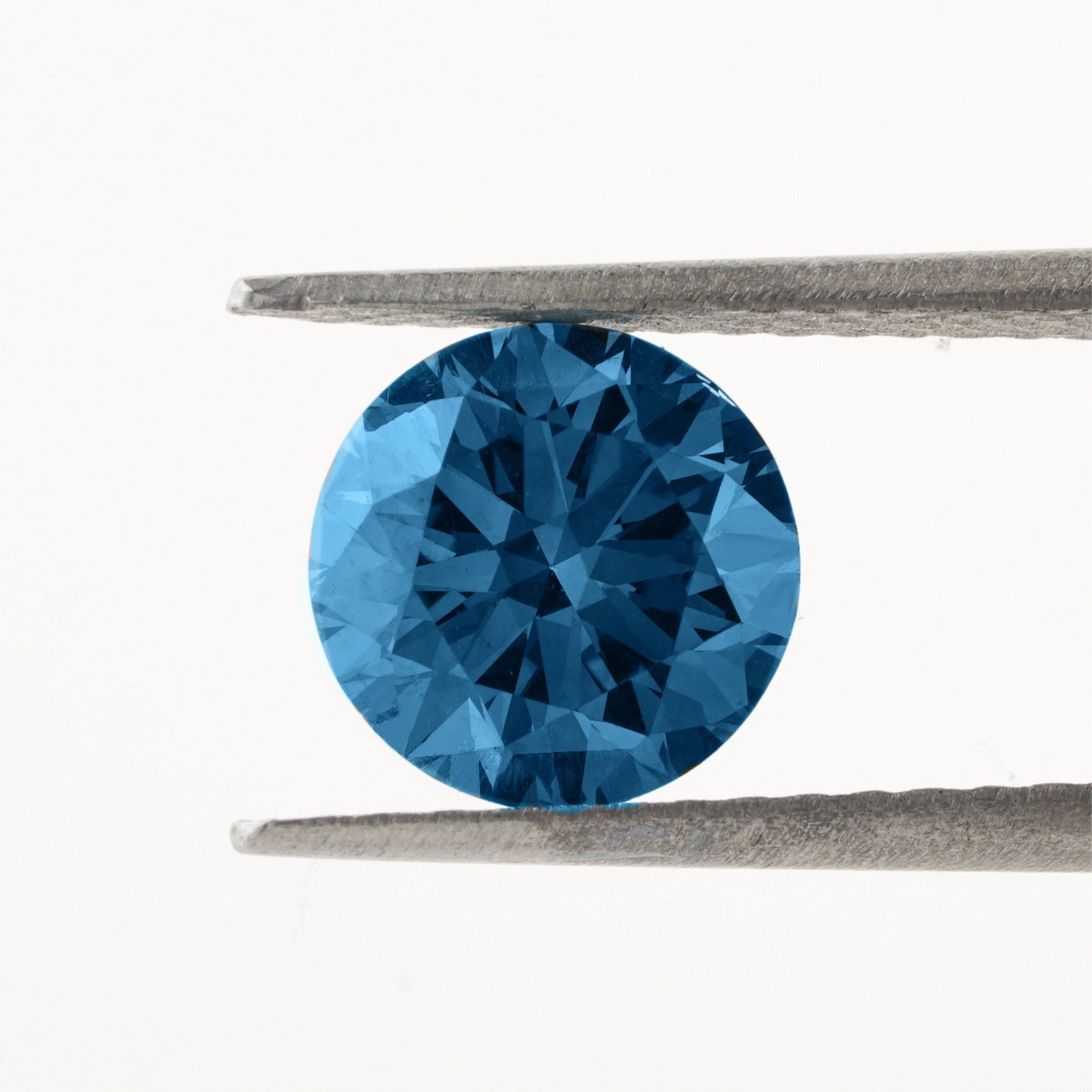 Round Blue Colored Loose Diamond 14K White Gold Round Diamond Wedding Halo Ring Loose Diamond For Custom Ring Blue Diamond Ring