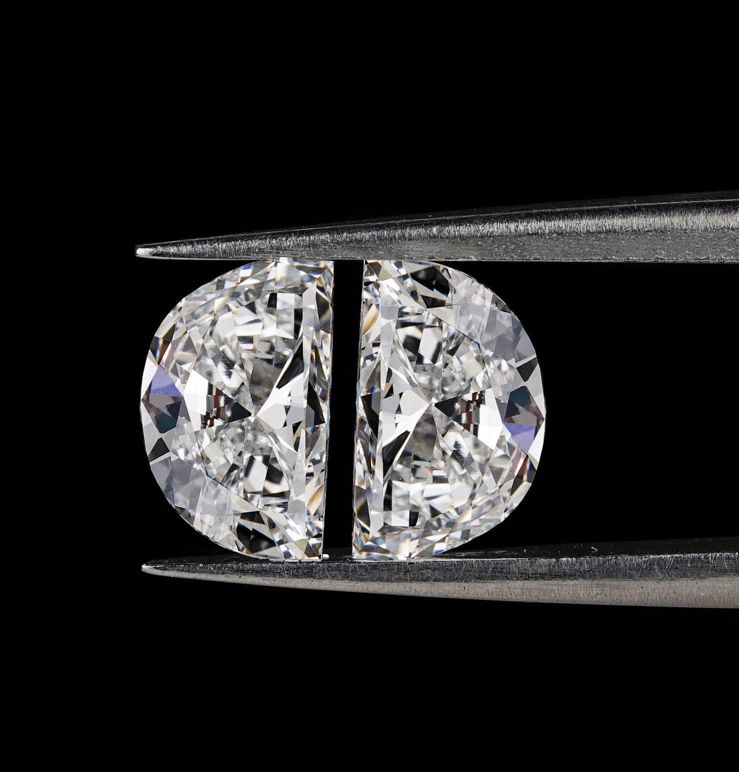 Half Moon Lab Diamond Ring | Three Stone Engagement Ring