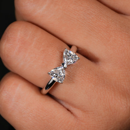1CT Trillion Lab Diamond Bow Tie Ring – Unique Promise Ring for Her