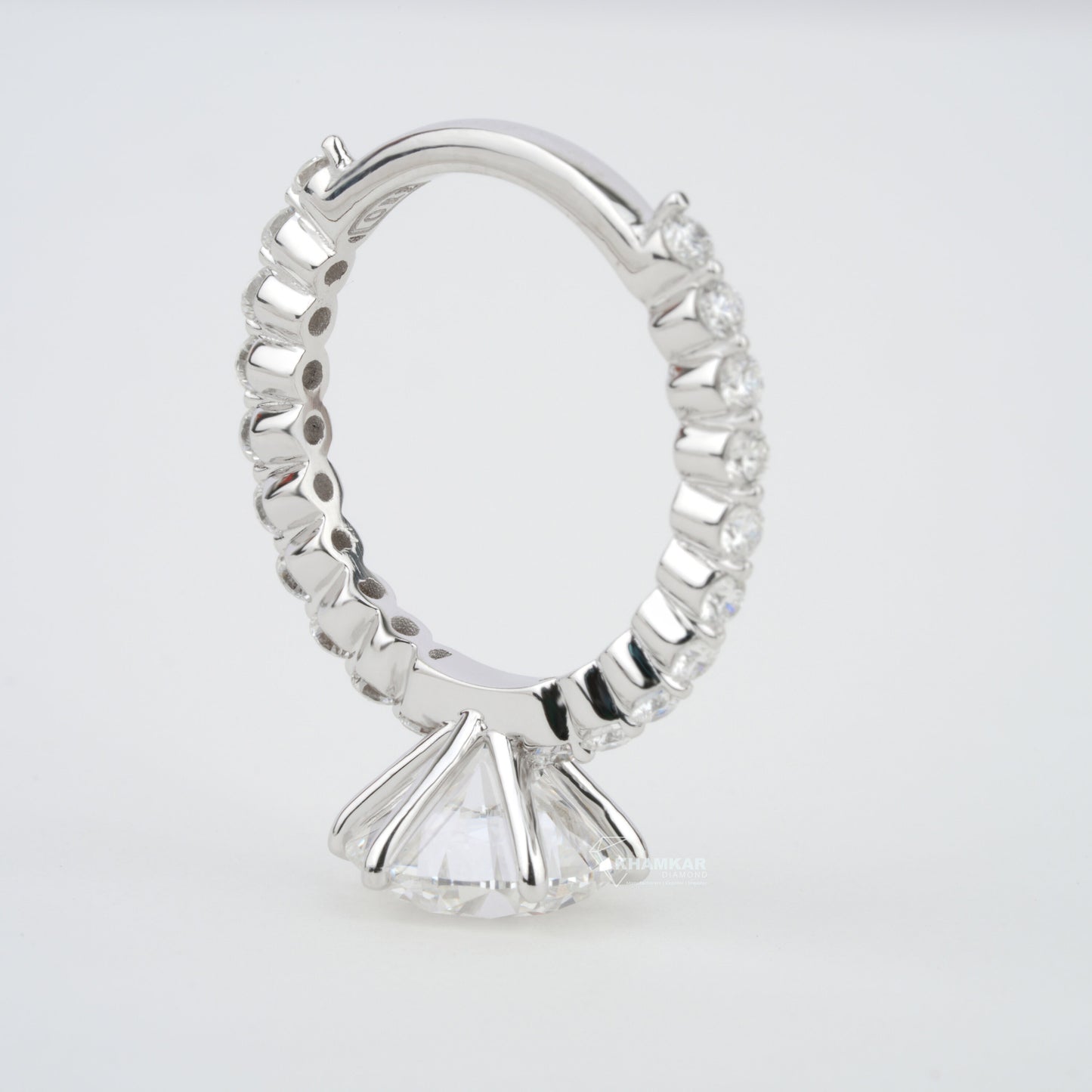 3 CT Round Lab Grown Diamond Halo Engagement Ring in White Gold