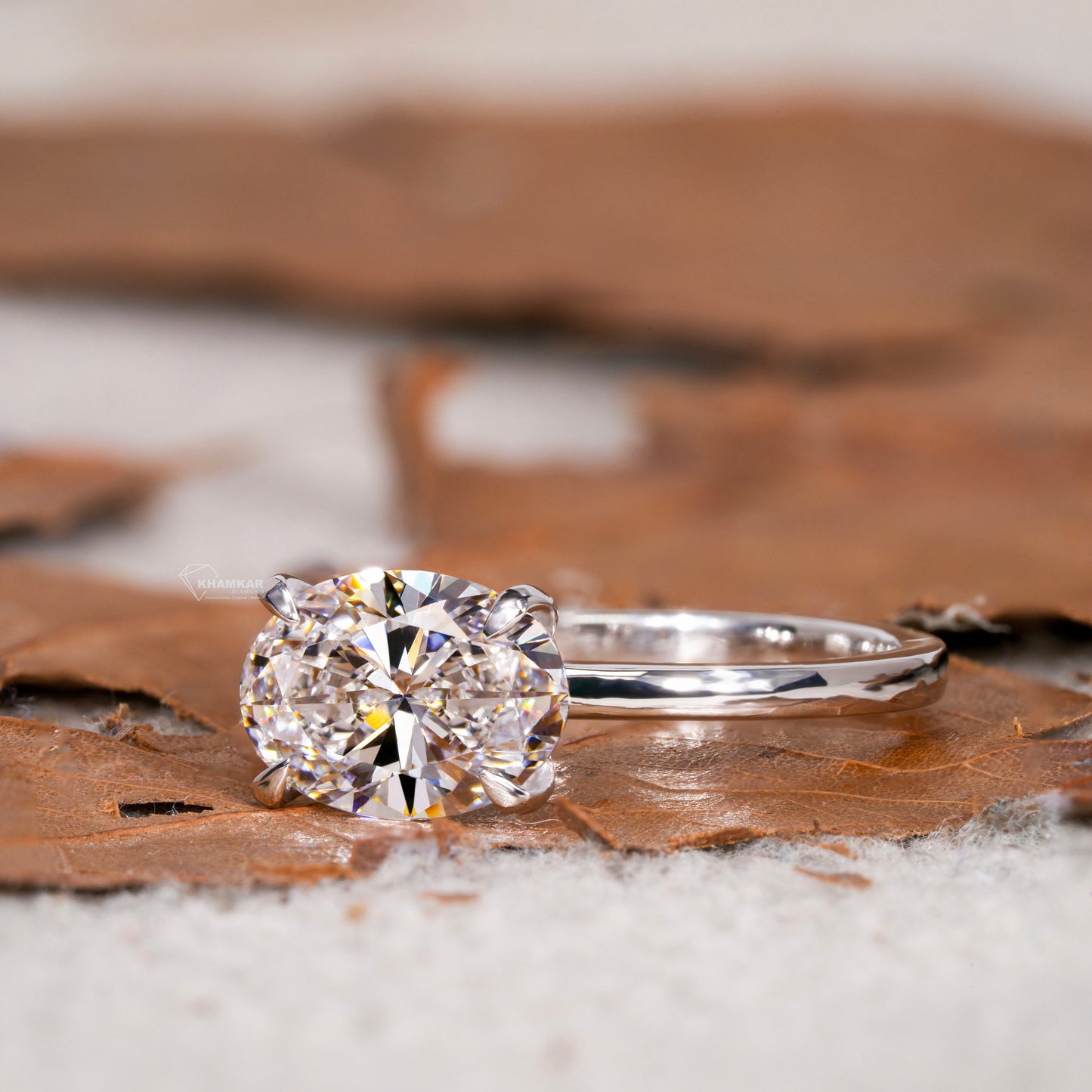 ast-West Oval Lab Grown Diamond Engagement Ring D