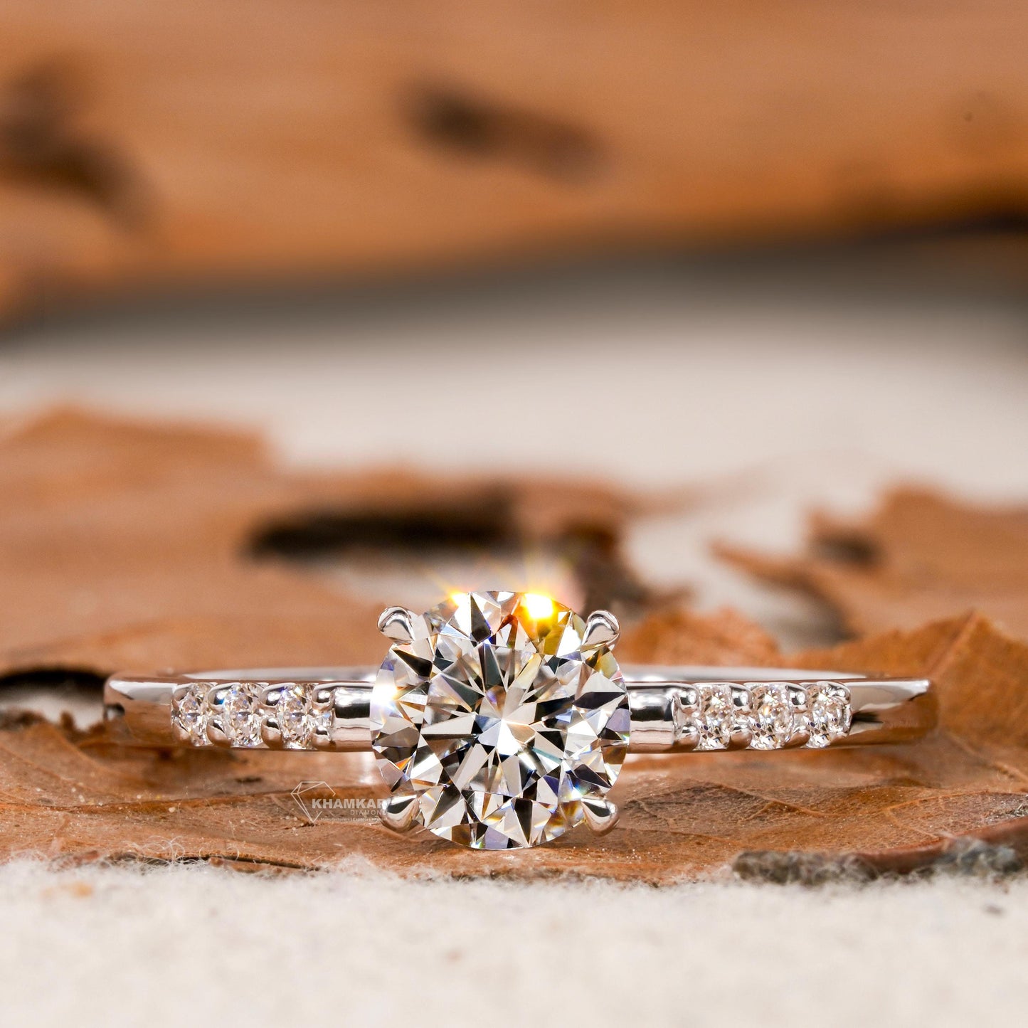 Round Lab Grown Diamond Ring | IGI Certified Engagement Ring