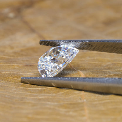 Half Moon Lab Diamond Engagement Ring | IGI Certified | 14K White Gold