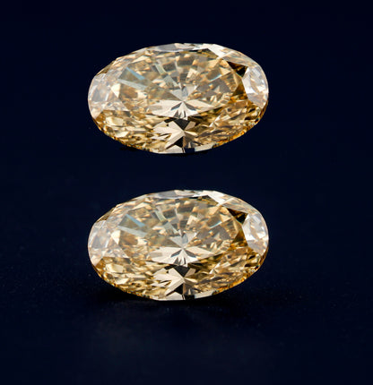 Oval Yellow Color Lab Created Diamonds,Yellow Loose Diamond For Engagement Ring,Yellow Diamonds For Studs, Gift For Anniversary