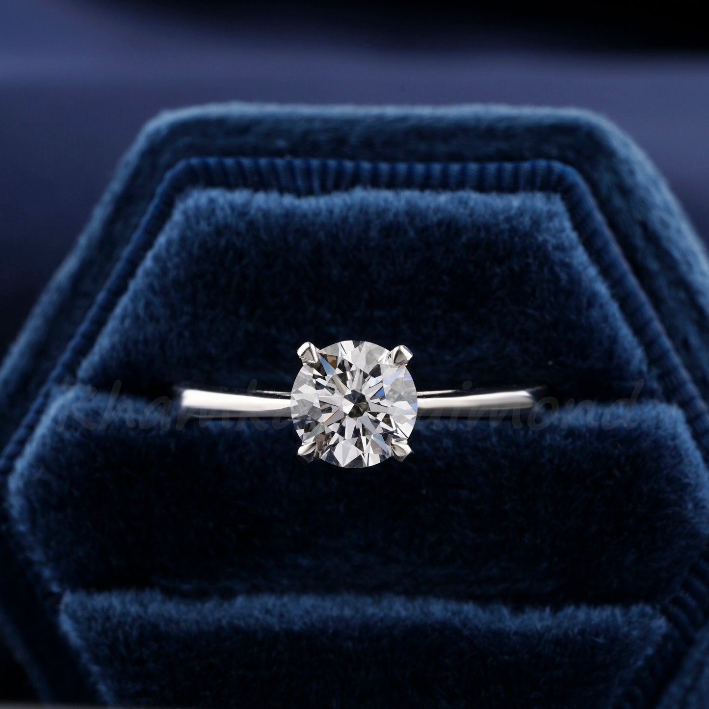 1CT IGI Certified Round Lab Grown Diamond Engagement Ring