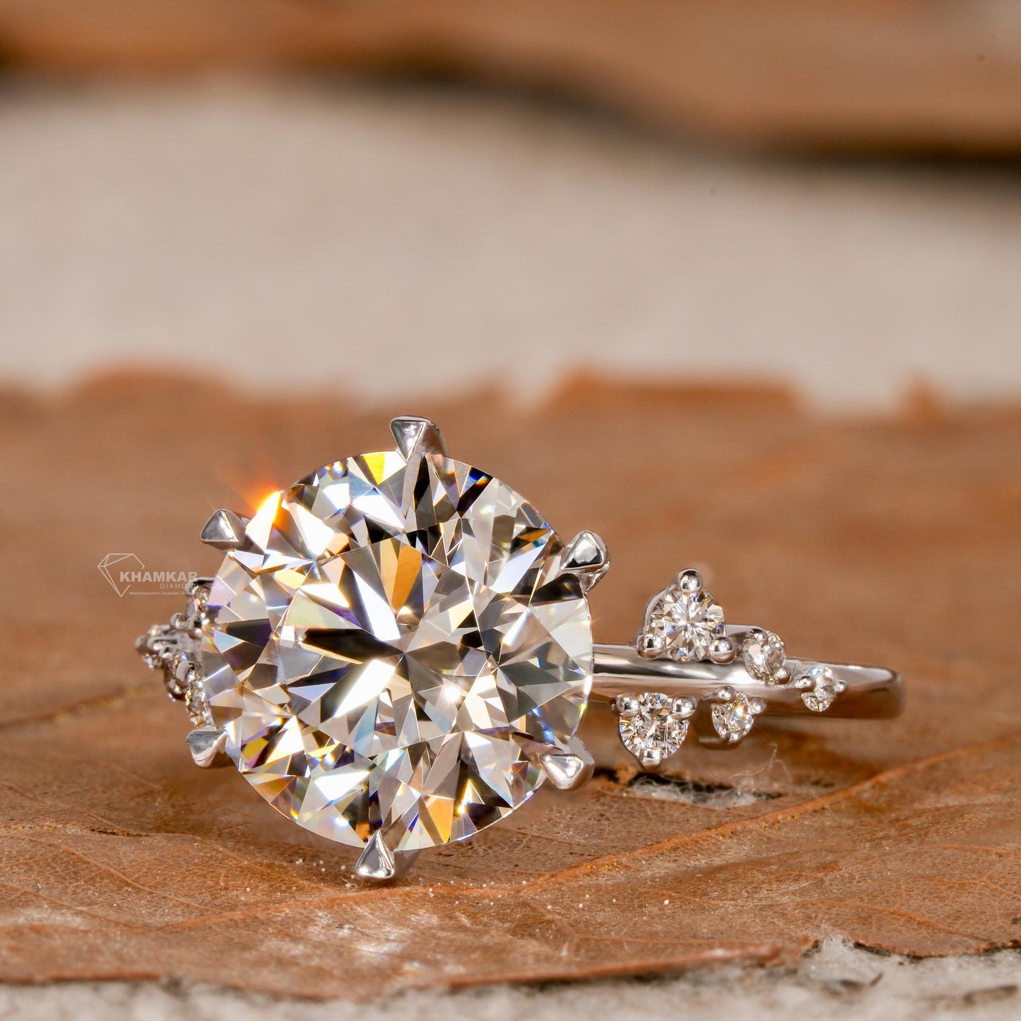 3.50CT Round Lab Diamond Snowdrift Wedding Ring For Women