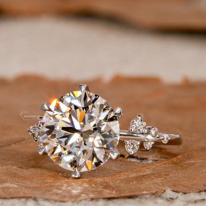 3.50CT Round Lab Diamond Snowdrift Wedding Ring For Women