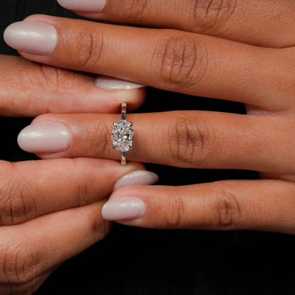 ast-West Oval Lab Grown Diamond Engagement Ring D