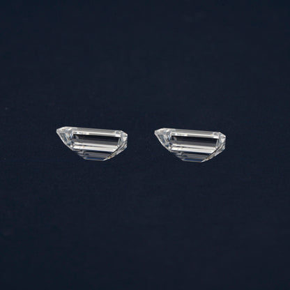 Trapezoid Lab Grown Diamond 14K White Gold Side Trapezoid Three Stone Diamond Ring Eco-Friendly Diamond Ring For Solitaire Studs Earring