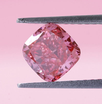 Cushion Pink Lab Grown Diamond CVD Diamond For Engagement Ring Cushion Diamond Halo Wedding Ring Fancy Vivid Pink Diamond Loose For Her