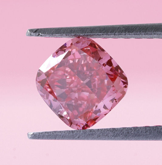 Cushion Pink Lab Grown Diamond CVD Diamond For Engagement Ring Cushion Diamond Halo Wedding Ring Fancy Vivid Pink Diamond Loose For Her