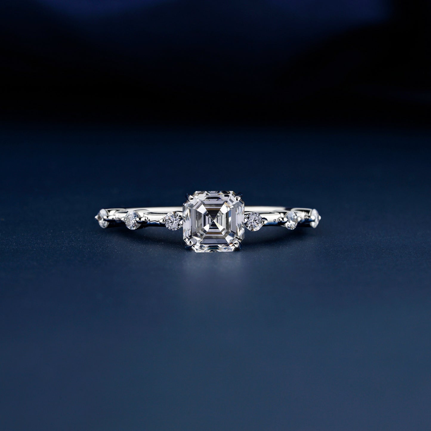 1 CT Asscher Cut Lab Grown Diamond Ring – IGI Certified Pave Engagement Ring For Her