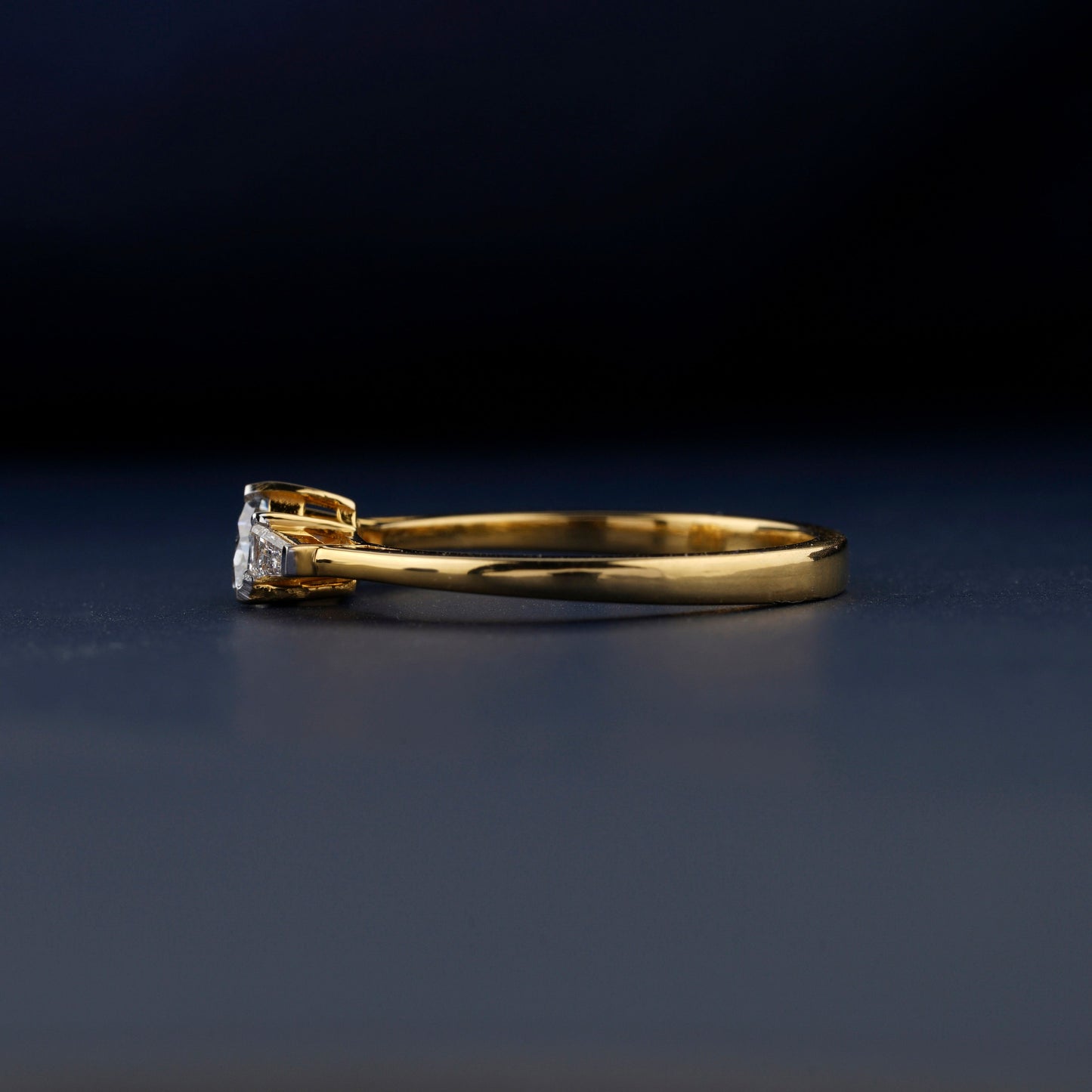 Light Blue Trillion Lab Diamond Ring – Three Stone Promise Ring