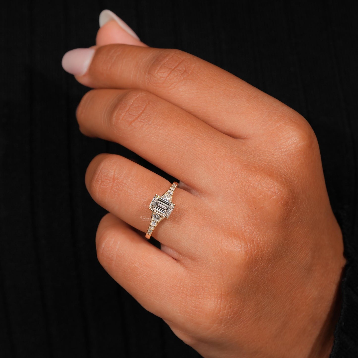 1 CT Emerald Cut Lab Diamond Engagement Ring – IGI Certified