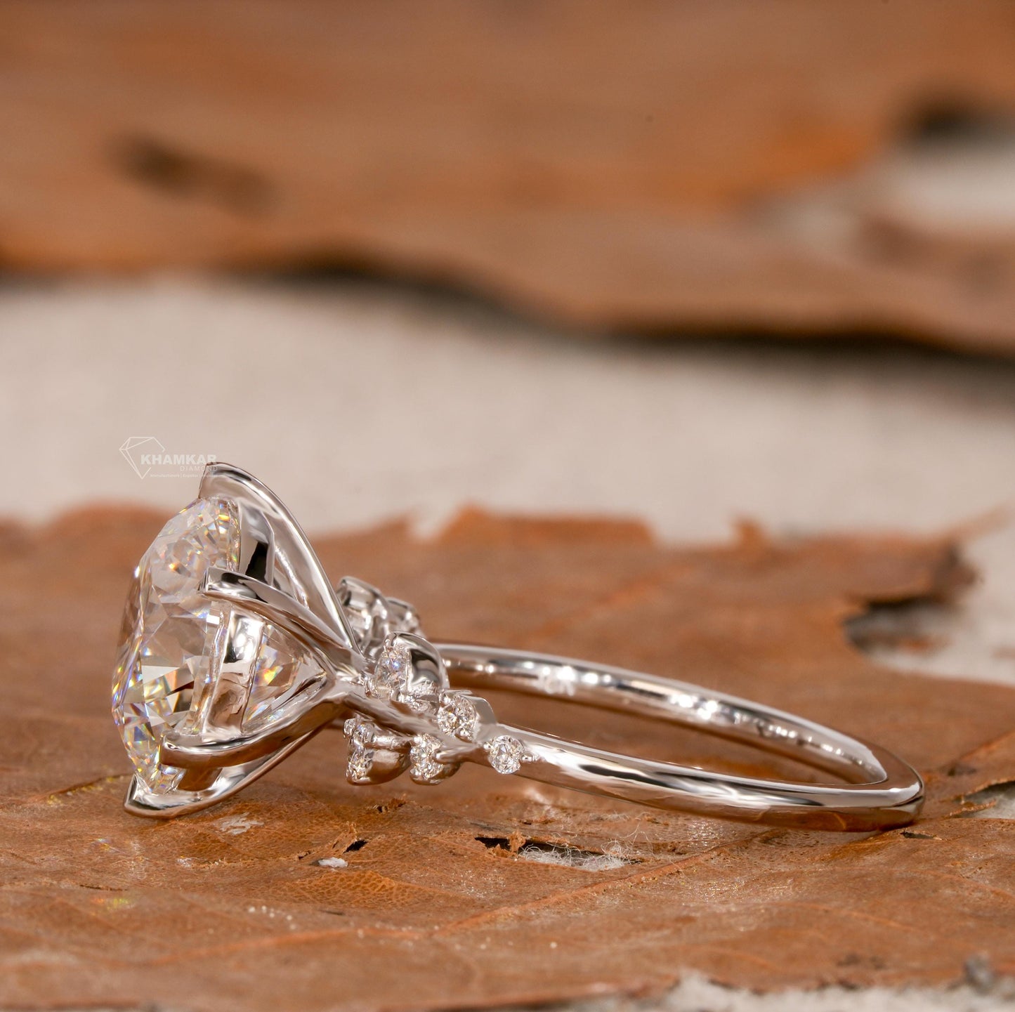 3.50CT Round Lab Diamond Snowdrift Wedding Ring For Women