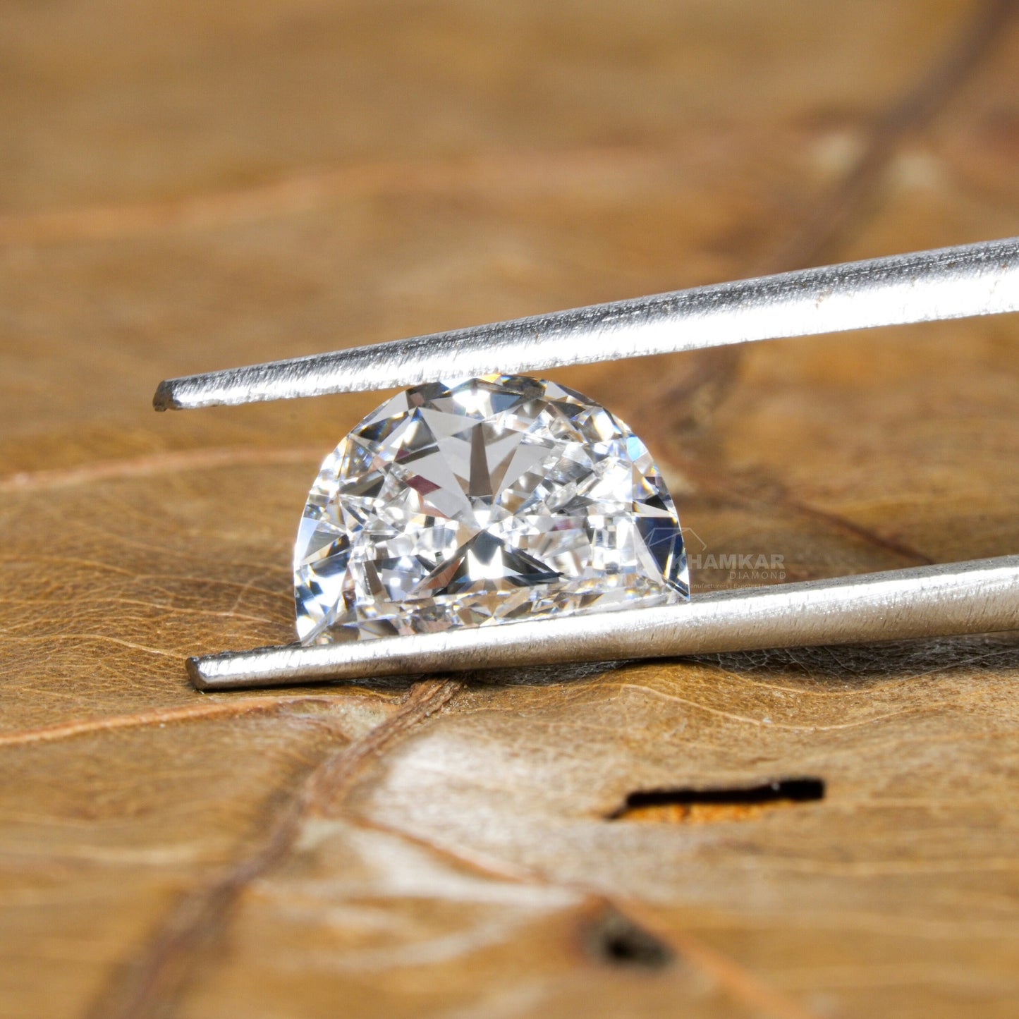 Half Moon Lab Diamond Engagement Ring | IGI Certified | 14K White Gold