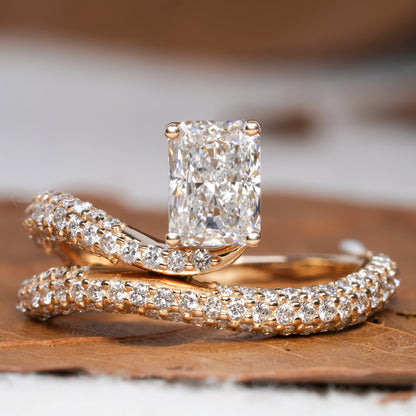 IGI Certified 1CT Radiant Cut Lab Diamond Engagement Ring