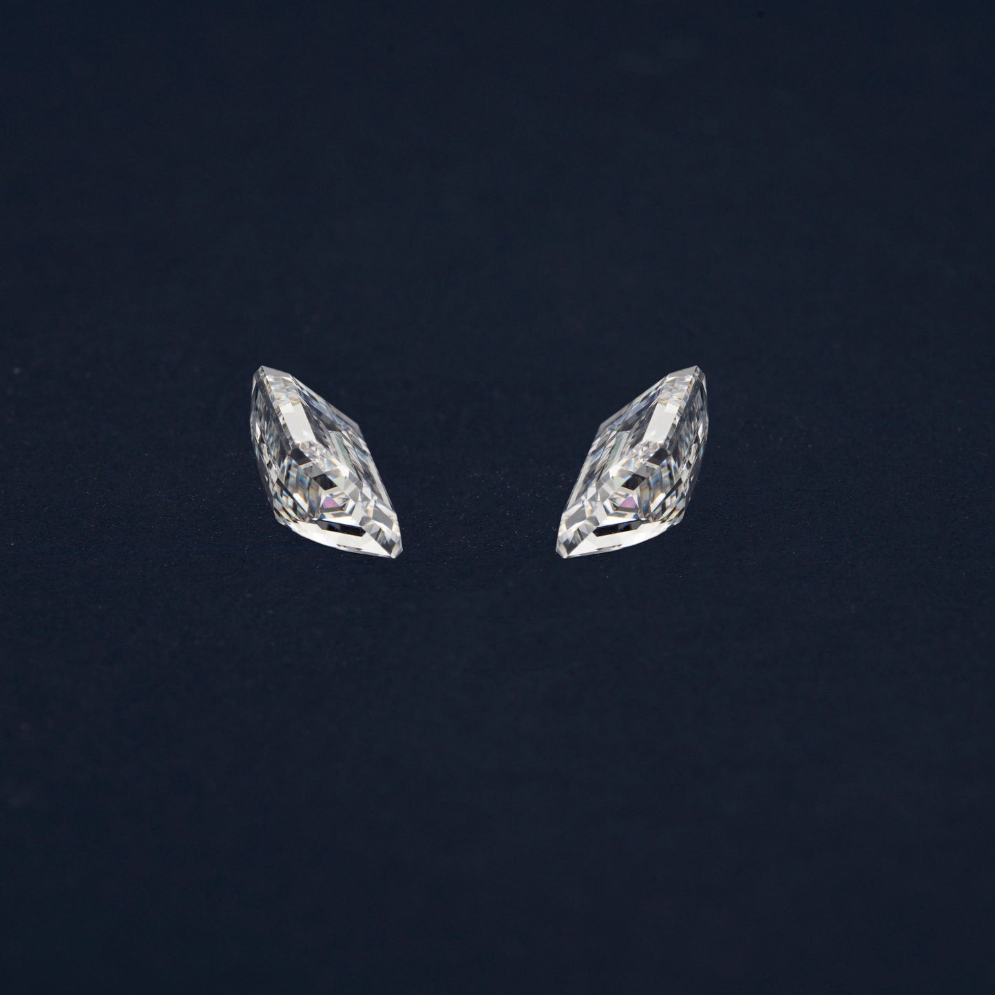 Trapezoid Brilliant Cut Lab Grown Diamond 14K White Gold Side Trapezoid Three Stone Diamond Ring Eco-Friendly Diamond Studs Gift For Her