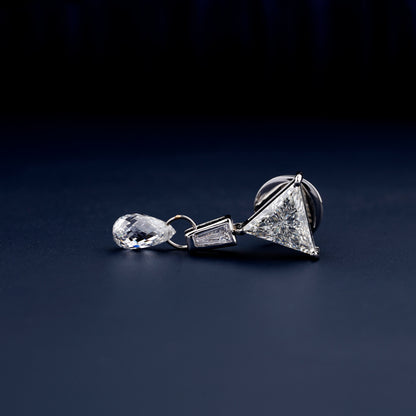 Triangle & Teardrop Lab Diamond Bridal Stud Earrings