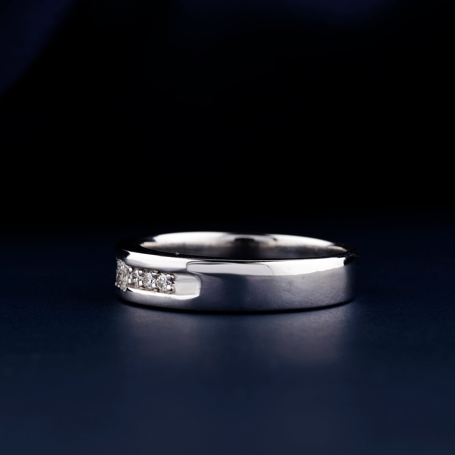 Princess Lab Grown Diamond Men’s Wedding Band In 14K White Gold