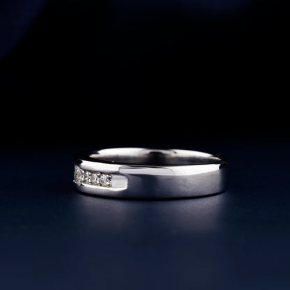 Princess Lab Grown Diamond Men’s Wedding Band In 14K White Gold