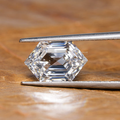 Long Hexagon Cut Lab Grown Diamond | Loose Fancy Diamond