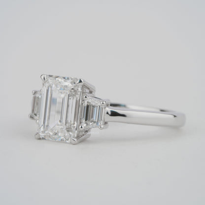 Emerald Cut Lab Diamond Three Stone Anniversary Ring for Her