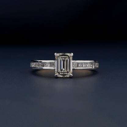 1 CT Emerald Cut Lab Grown Diamond Engagement Ring